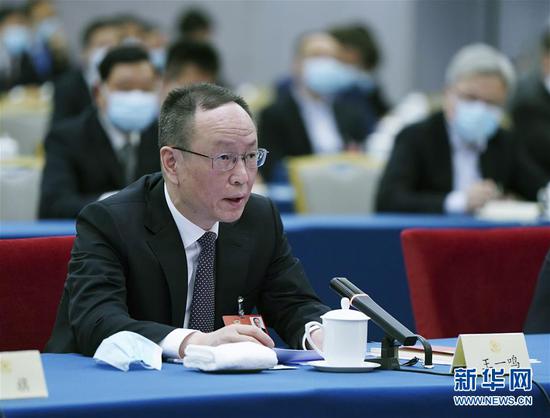  5月23日，全國政協(xié)委員王一鳴在政協(xié)聯(lián)組會上發(fā)言。新華社記者 謝環(huán)馳 攝