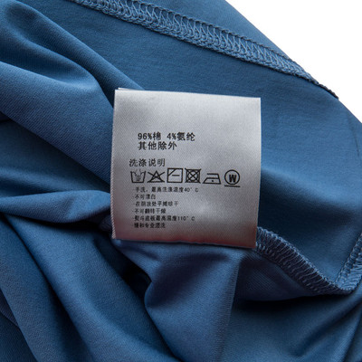 【18秋冬新款】VERRI/VERRI植絨工藝圖案,栩栩生動(dòng),圖案效果飽滿的藍(lán)色棉質(zhì)圓領(lǐng)修身款長袖T恤-男士長袖T恤